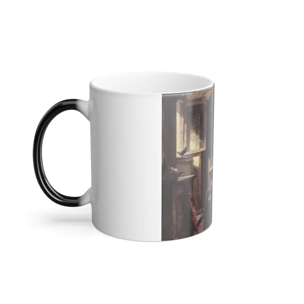 Carl Spitzweg (1808-1885) A Visit - oil on Board c1855 kk - Color Changing Mug 11oz-Go Mug Yourself