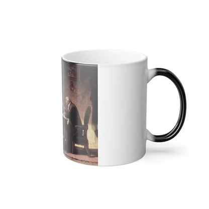 Carl Spitzweg (1808-1885) A Visit - oil on Board c1855 kk - Color Changing Mug 11oz-Go Mug Yourself