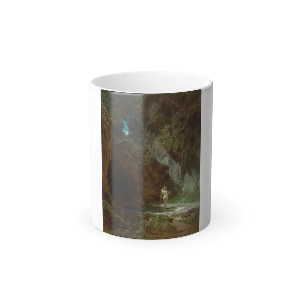 Carl Spitzweg (1808-1885) Bathing Nymph - oil on canvas 1855 - Color Changing Mug 11oz-11oz-Go Mug Yourself