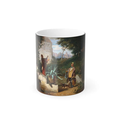 Carl Spitzweg (1808-1885) Childhood Friends - oil on canvas c1855 - Color Changing Mug 11oz-11oz-Go Mug Yourself