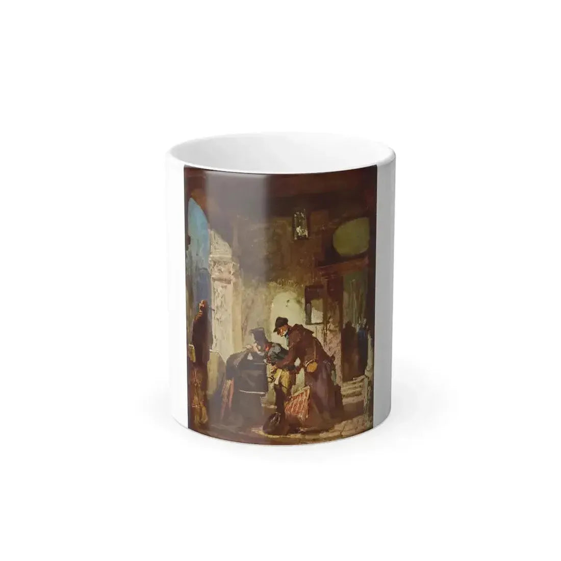 Carl Spitzweg (1808-1885) Customs examination (Pontifical Customs officials) - oil on Wood c1880 - Color Changing Mug 11oz 11oz - Go Mug Yourself