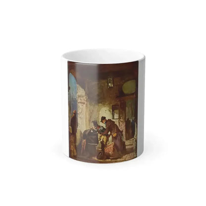 Carl Spitzweg (1808-1885) Customs examination (Pontifical Customs officials) - oil on Wood c1880 - Color Changing Mug 11oz 11oz - Go Mug Yourself