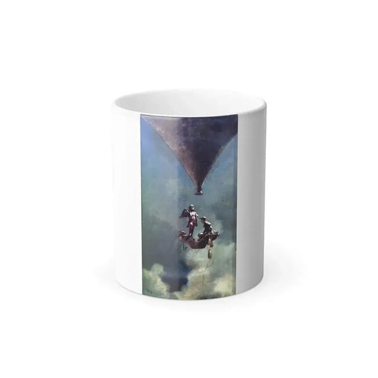 Carl Spitzweg (1808-1885) Der Projektenmacher (Ballonfahrt, Luftige Station) - Oil on Canvas c1870-75 - Color Changing Mug 11oz 11oz - Go Mug Yourself