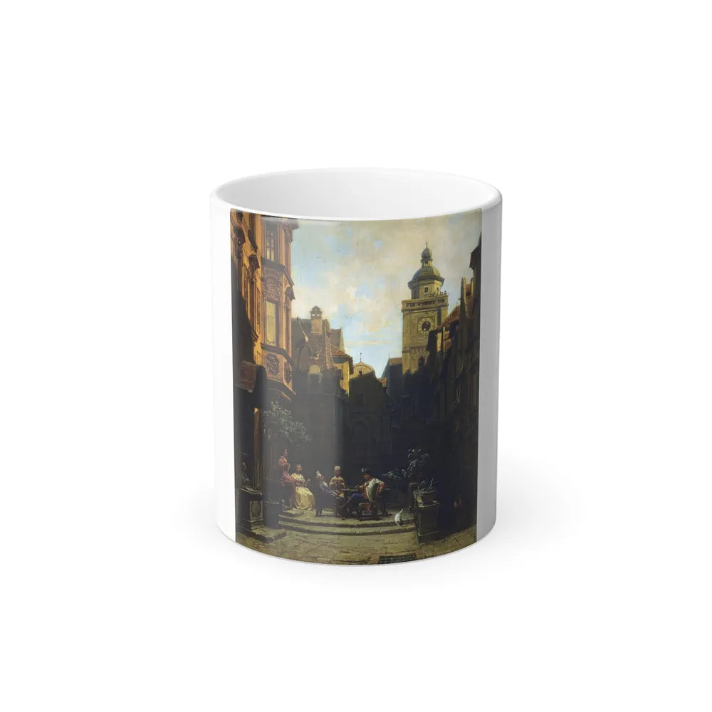 Carl Spitzweg (1808-1885) Die Plauderstunde (A Good Gossip) - Oil on Canvas - Color Changing Mug 11oz-11oz-Go Mug Yourself