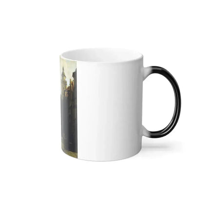 Carl Spitzweg (1808-1885) Die Plauderstunde (A Good Gossip) - Oil on Canvas - Color Changing Mug 11oz - Go Mug Yourself