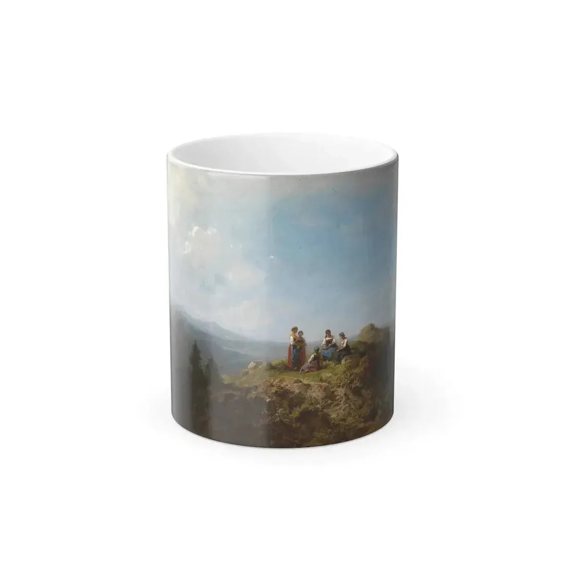Carl Spitzweg (1808-1885)  Dirndln auf der Alm - oil on canvas - Color Changing Mug 11oz Default Title 11oz - Go Mug Yourself