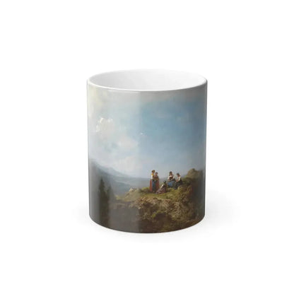 Carl Spitzweg (1808-1885)  Dirndln auf der Alm - oil on canvas - Color Changing Mug 11oz Default Title 11oz - Go Mug Yourself