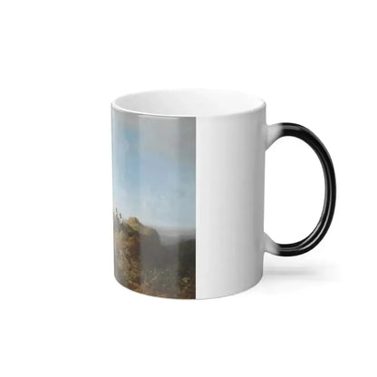 Carl Spitzweg (1808-1885)  Dirndln auf der Alm - oil on canvas - Color Changing Mug 11oz - Go Mug Yourself