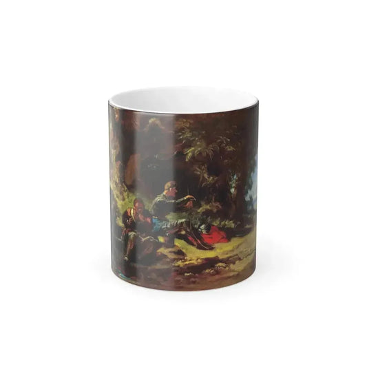 Carl Spitzweg (1808-1885) Don Qiuchotte und Sancho Pansa - oil on canvas c1880 - Color Changing Mug 11oz 11oz - Go Mug Yourself