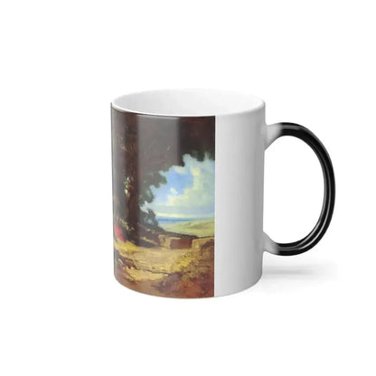 Carl Spitzweg (1808-1885) Don Qiuchotte und Sancho Pansa - oil on canvas c1880 - Color Changing Mug 11oz - Go Mug Yourself