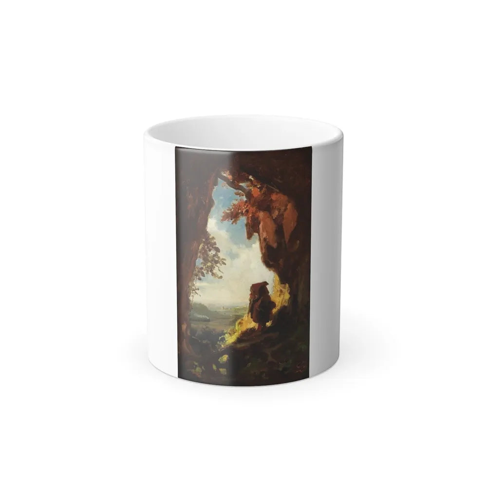 Carl Spitzweg (1808-1885) Gnome watching railway train - oil on panel 1848 - Color Changing Mug 11oz-11oz-Go Mug Yourself