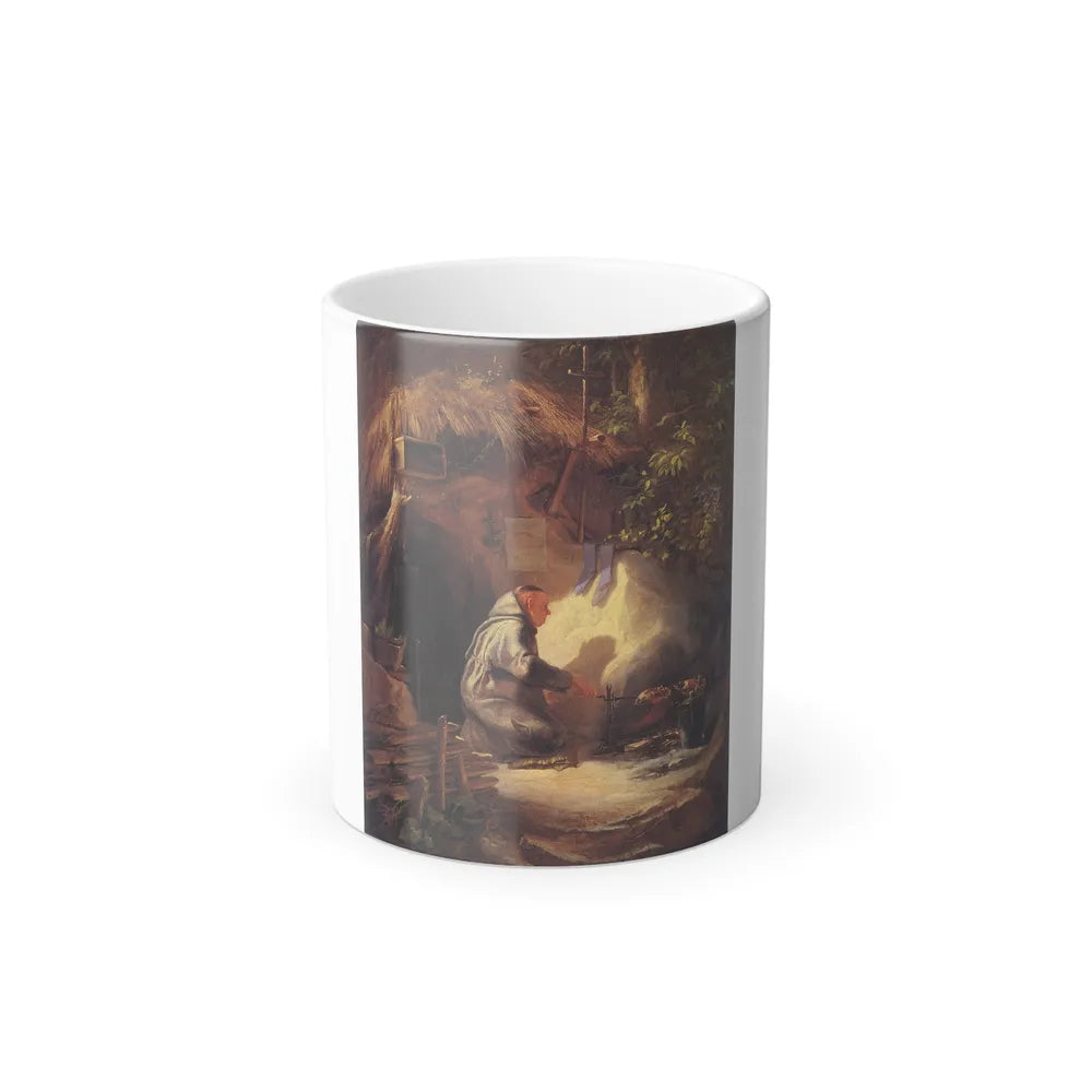 Carl Spitzweg (1808-1885) Hermit, chicken frying - oil on canvas 1841 jj - Color Changing Mug 11oz-11oz-Go Mug Yourself