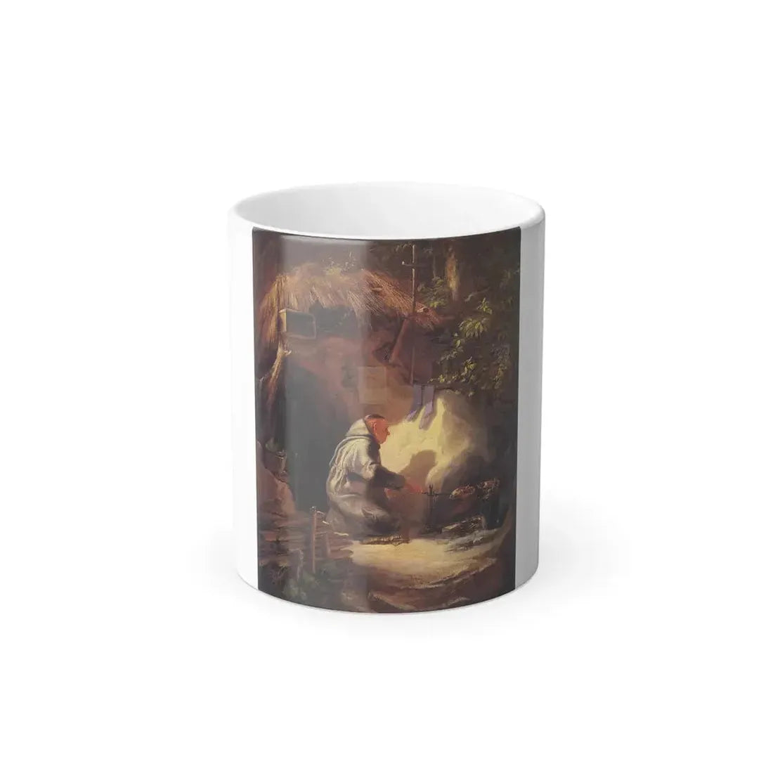 Carl Spitzweg (1808-1885) Hermit, chicken frying - oil on canvas 1841 jj - Color Changing Mug 11oz Default Title 11oz - Go Mug Yourself