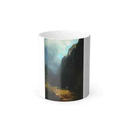 Carl Spitzweg (1808-1885) In the Alpine High Valley (Landscape with Mt Wendelstein) - oil on canvas c1871 - Color Changing Mug 11oz 11oz - Go Mug Yourself