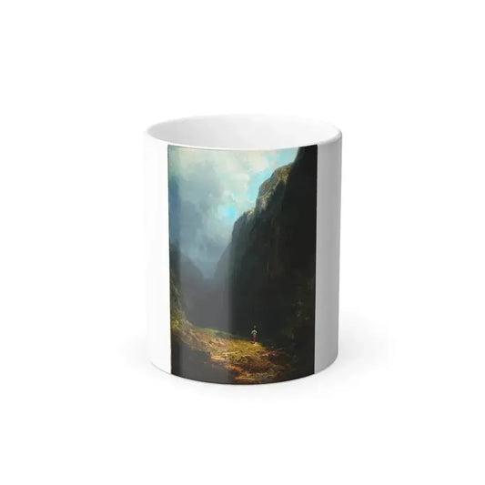 Carl Spitzweg (1808-1885) In the Alpine High Valley (Landscape with Mt Wendelstein) - oil on canvas c1871 - Color Changing Mug 11oz 11oz - Go Mug Yourself