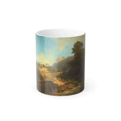 Carl Spitzweg (1808-1885) Italian Landscape - Oil on Canvas - Color Changing Mug 11oz 11oz - Go Mug Yourself