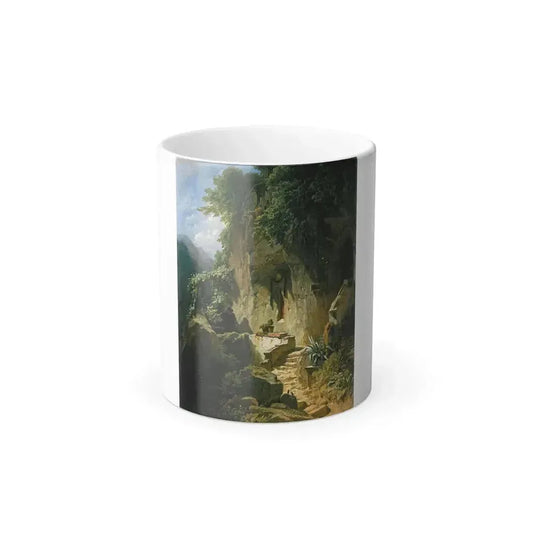 Carl Spitzweg (1808-1885) Musical Hermit before his Rock Den - oil on canvas c1856-58 - Color Changing Mug 11oz 11oz - Go Mug Yourself