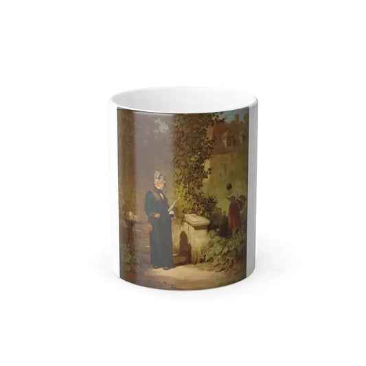 Carl Spitzweg (1808-1885) Newspaper reader in the garden - oil on Canvas 1847 - Color Changing Mug 11oz 11oz - Go Mug Yourself