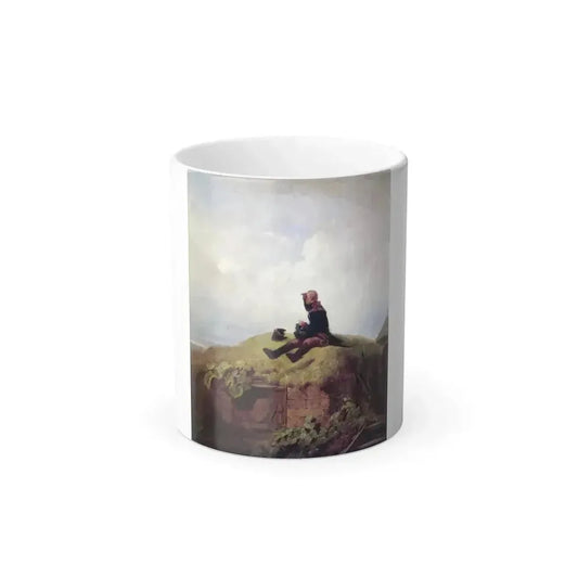 Carl Spitzweg (1808-1885) Once upon a time (the knitting outpost) - oil on canvas 1850 - Color Changing Mug 11oz 11oz - Go Mug Yourself