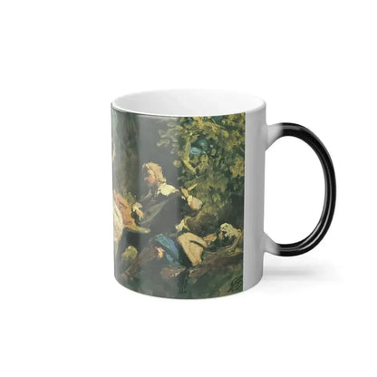 Carl Spitzweg (1808-1885) Pastorale (The singer's wage) - Oil on Canvas c1875-80 - Color Changing Mug 11oz - Go Mug Yourself