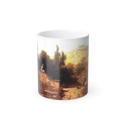Carl Spitzweg (1808-1885) Reed pipe playing shepherd - Oil on Wood c1875 - Color Changing Mug 11oz Default Title 11oz - Go Mug Yourself