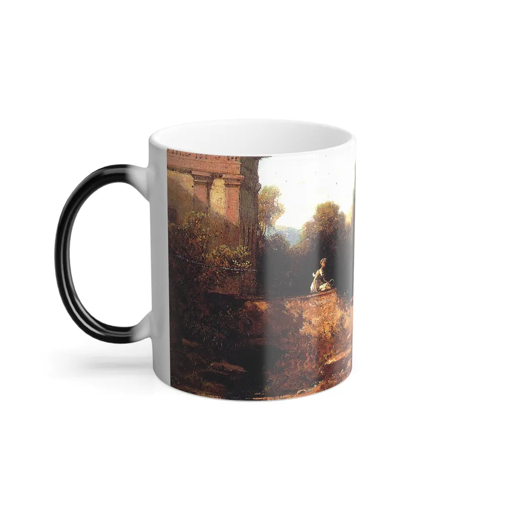 Carl Spitzweg (1808-1885) Reed pipe playing shepherd - Oil on Wood c1875 - Color Changing Mug 11oz-Go Mug Yourself