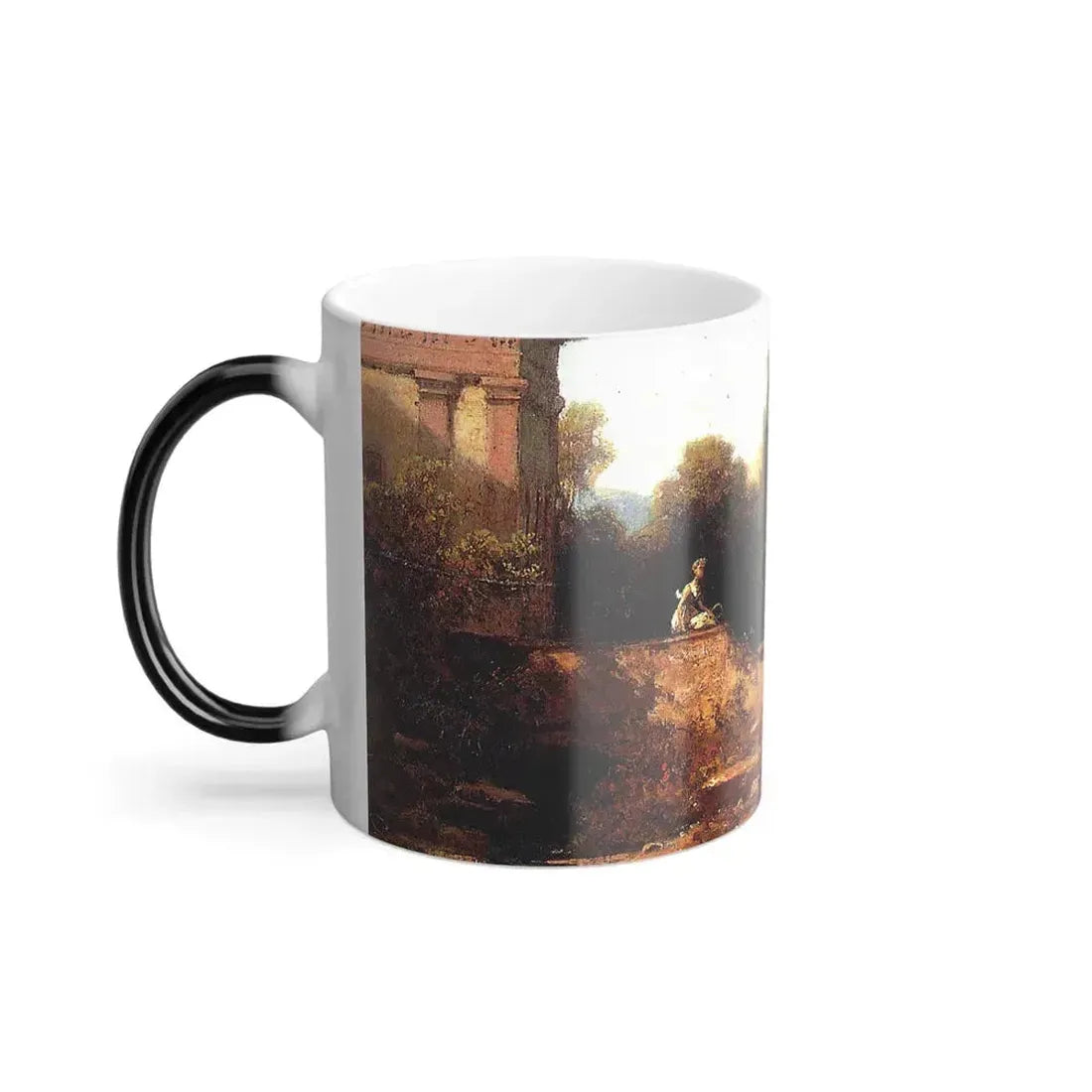 Carl Spitzweg (1808-1885) Reed pipe playing shepherd - Oil on Wood c1875 - Color Changing Mug 11oz - Go Mug Yourself