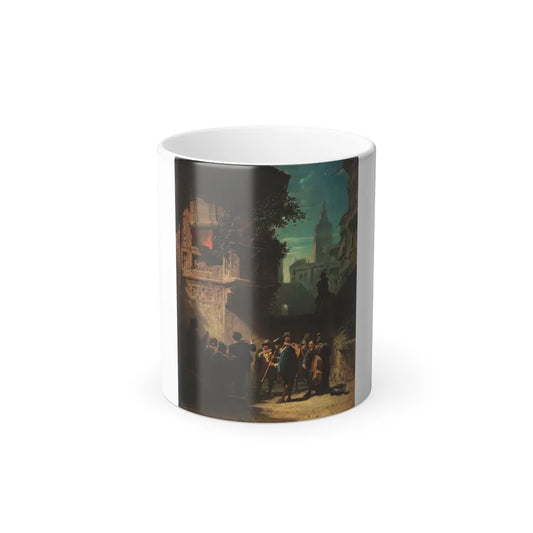 Carl Spitzweg (1808-1885) Spanish Serenade - oil on canvas c1855-56 - Color Changing Mug 11oz-11oz-Go Mug Yourself