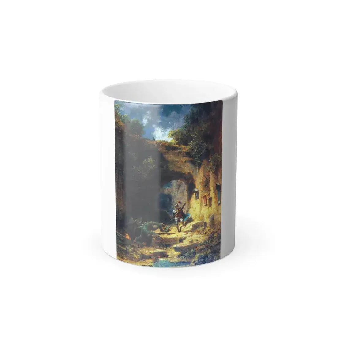 Carl Spitzweg (1808-1885) The Dragonslayer - Oil on board c1875-80 - Color Changing Mug 11oz Default Title 11oz - Go Mug Yourself