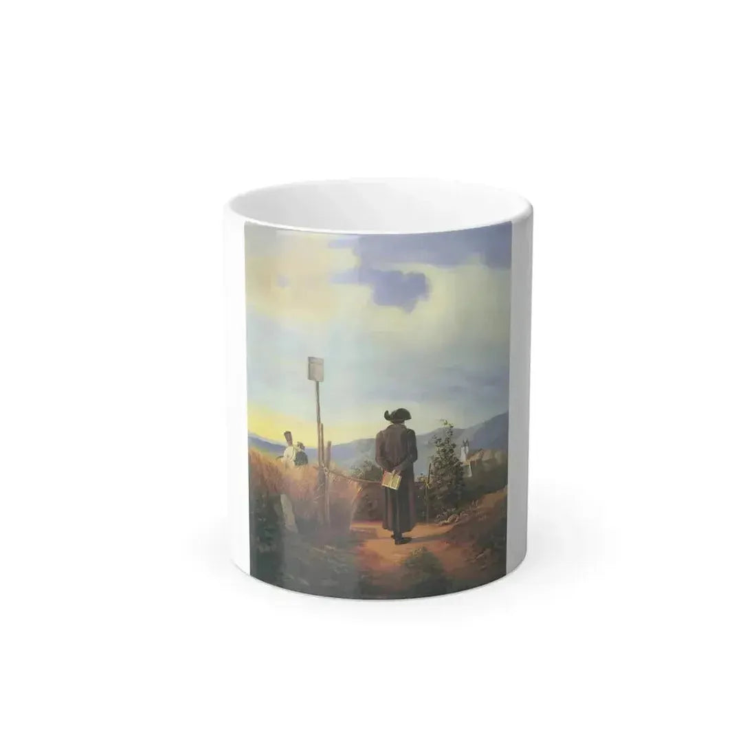 Carl Spitzweg (1808-1885) The forbidden way (Jesuit priest in the countryside) - Oil on Wood c1845 - Color Changing Mug 11oz 11oz - Go Mug Yourself
