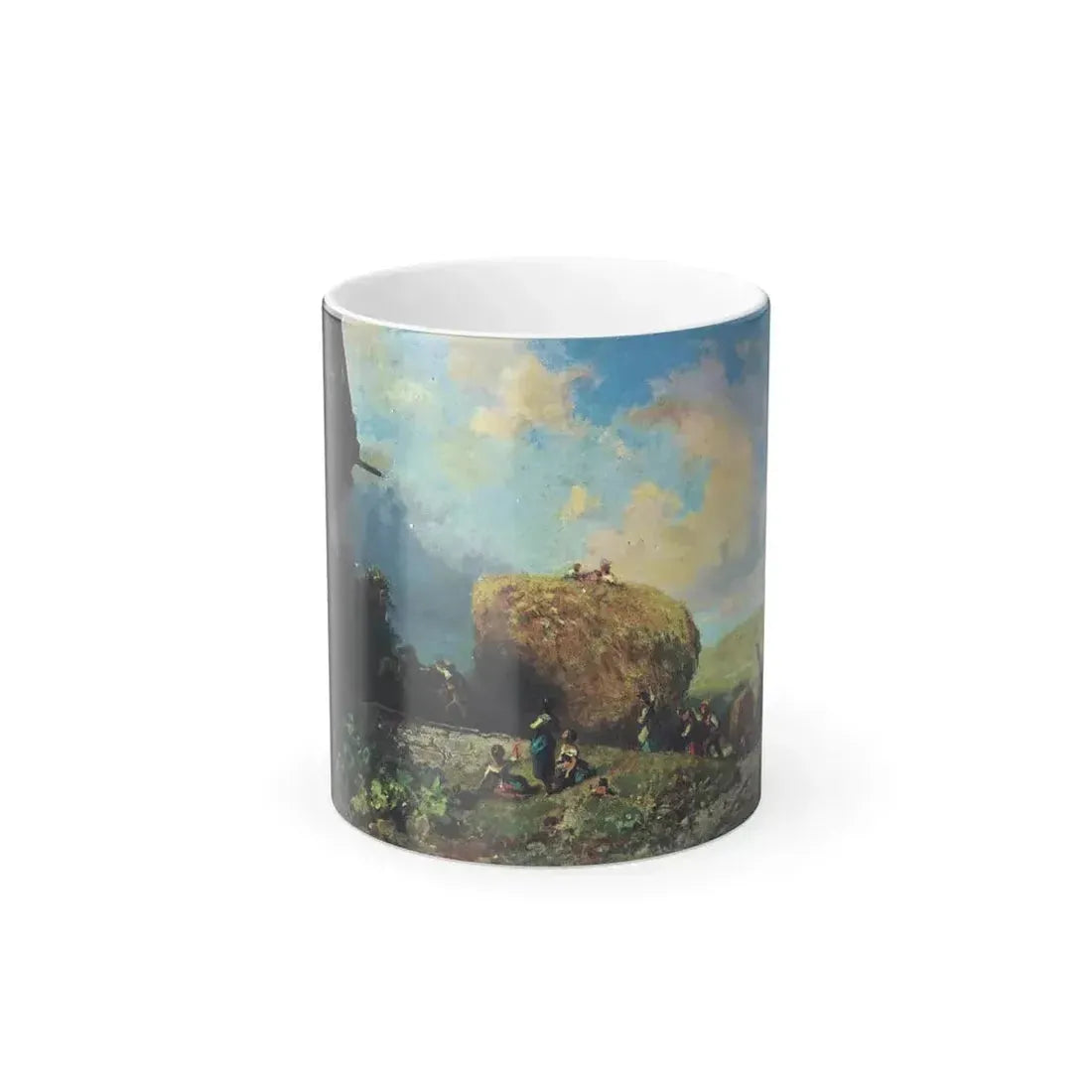 Carl Spitzweg (1808-1885) The harvest (entry of harvest wagon into the barn) - oil on canvas - Color Changing Mug 11oz 11oz - Go Mug Yourself