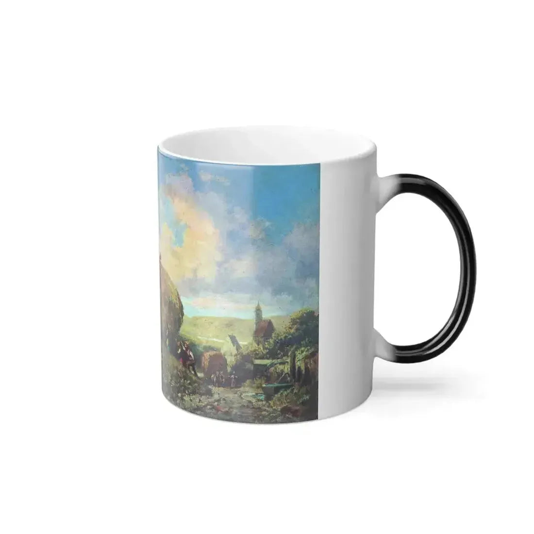 Carl Spitzweg (1808-1885) The harvest (entry of harvest wagon into the barn) - oil on canvas - Color Changing Mug 11oz - Go Mug Yourself