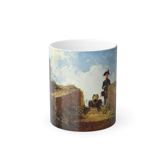 Carl Spitzweg (1808-1885) The knitting outpost - oil on canvas 1860 - Color Changing Mug 11oz-11oz-Go Mug Yourself