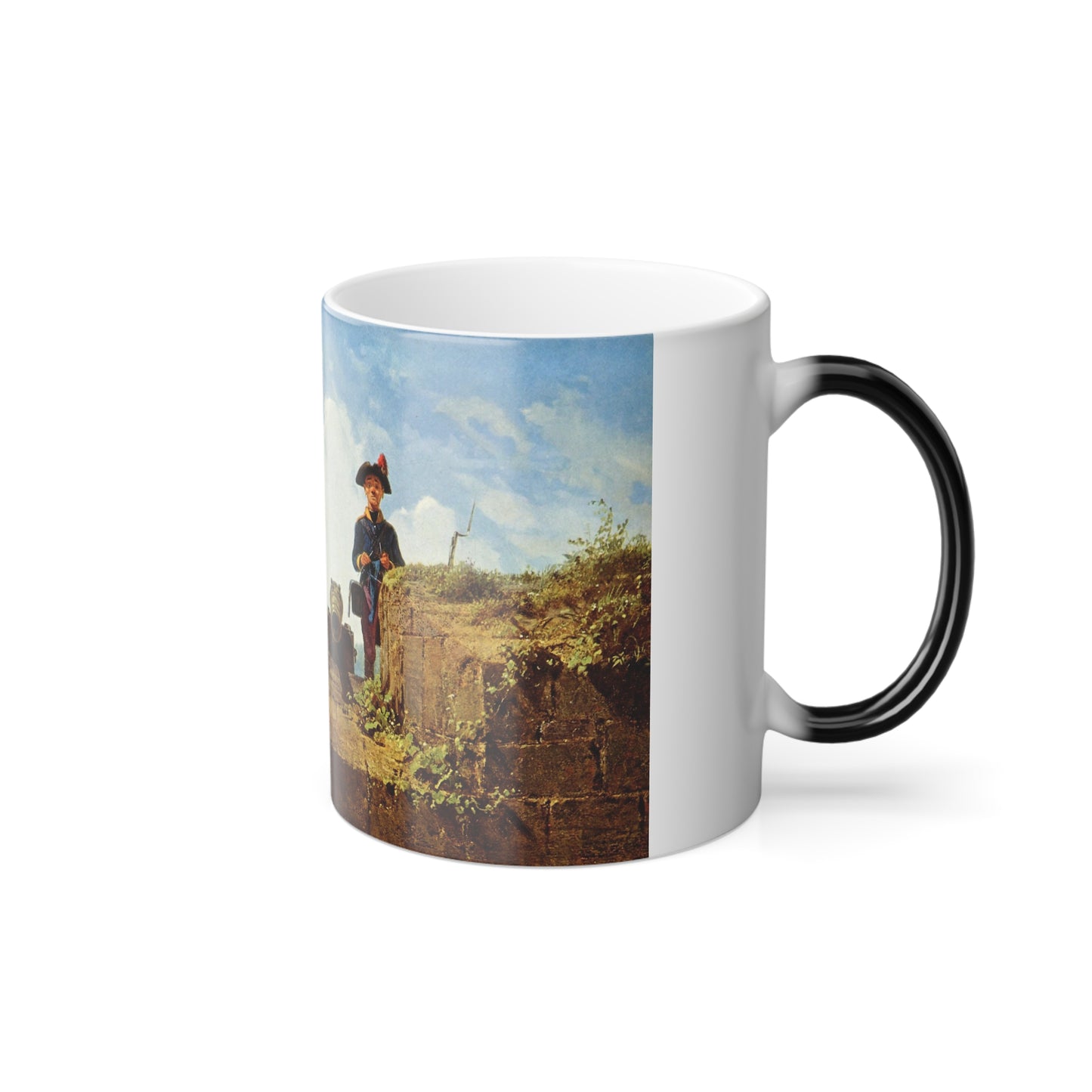 Carl Spitzweg (1808-1885) The knitting outpost - oil on canvas 1860 - Color Changing Mug 11oz-Go Mug Yourself