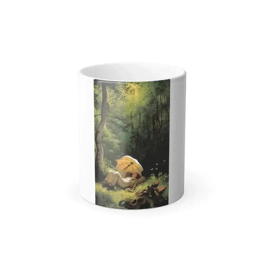 Carl Spitzweg (1808-1885) The painter in a forest clearing, lying under an umbrella - Oil on Canvas c1850 - Color Changing Mug 11oz 11oz - Go Mug Yourself