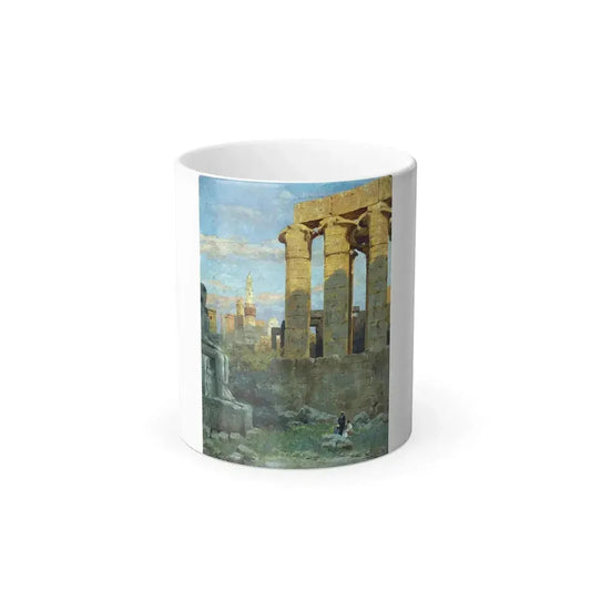 Carl Wuttke (1849-1927) View of Abu Al-Haggar Mosque at Luxor - Oil on Board - Color Changing Mug 11oz 11oz - Go Mug Yourself
