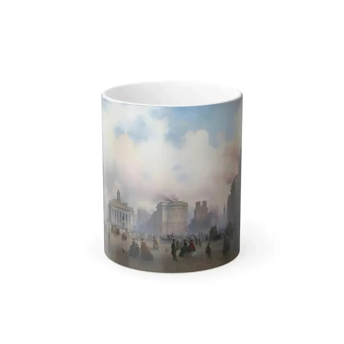 Carlo Bossoli (1815-1884) A view of the City of London from Bank - oil on canvas - Color Changing Mug 11oz 11oz - Go Mug Yourself
