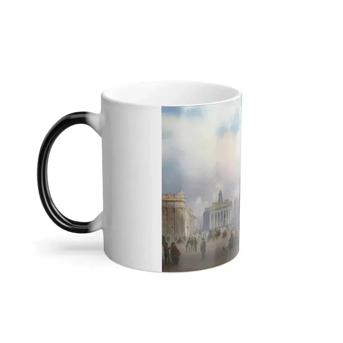 Carlo Bossoli (1815-1884) A view of the City of London from Bank - oil on canvas - Color Changing Mug 11oz - Go Mug Yourself