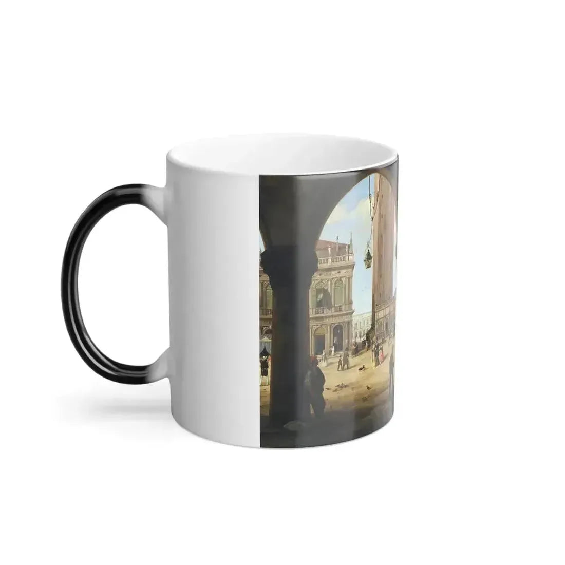 Carlo Canella (1800-1879) Piazza San Marco and the Campanile, Venice, seen from the Portico of the Palaz-0 - Color Changing Mug 11oz - Go Mug Yourself