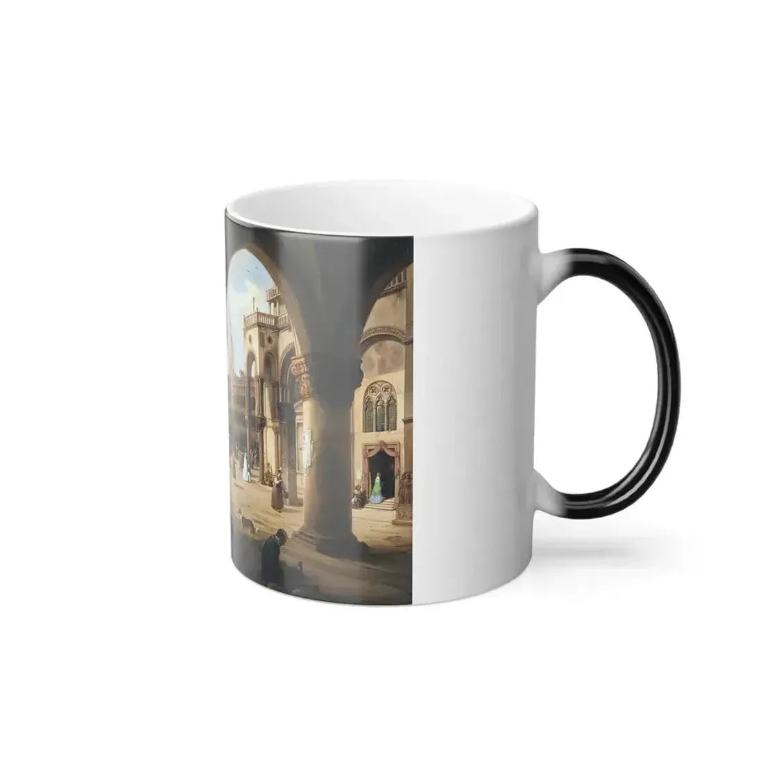 Carlo Canella (1800-1879) Piazza San Marco and the Campanile, Venice, seen from the Portico of the Palaz-0 - Color Changing Mug 11oz - Go Mug Yourself