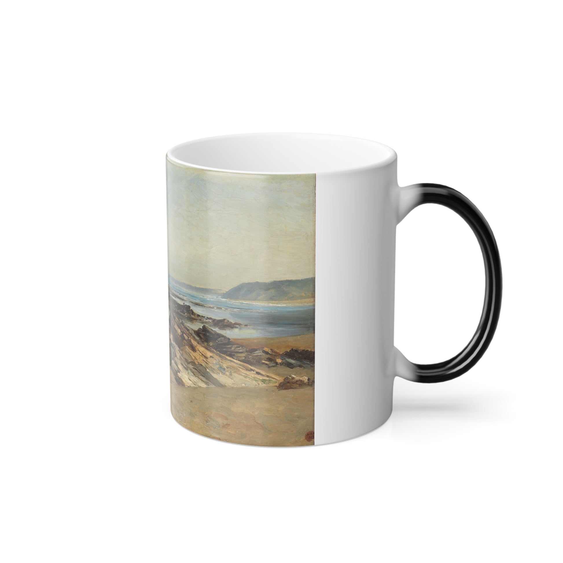 Carlos de Haes (1826-1898) Bajamar (Guethary) - oil on panel c1881 - Color Changing Mug 11oz-Go Mug Yourself