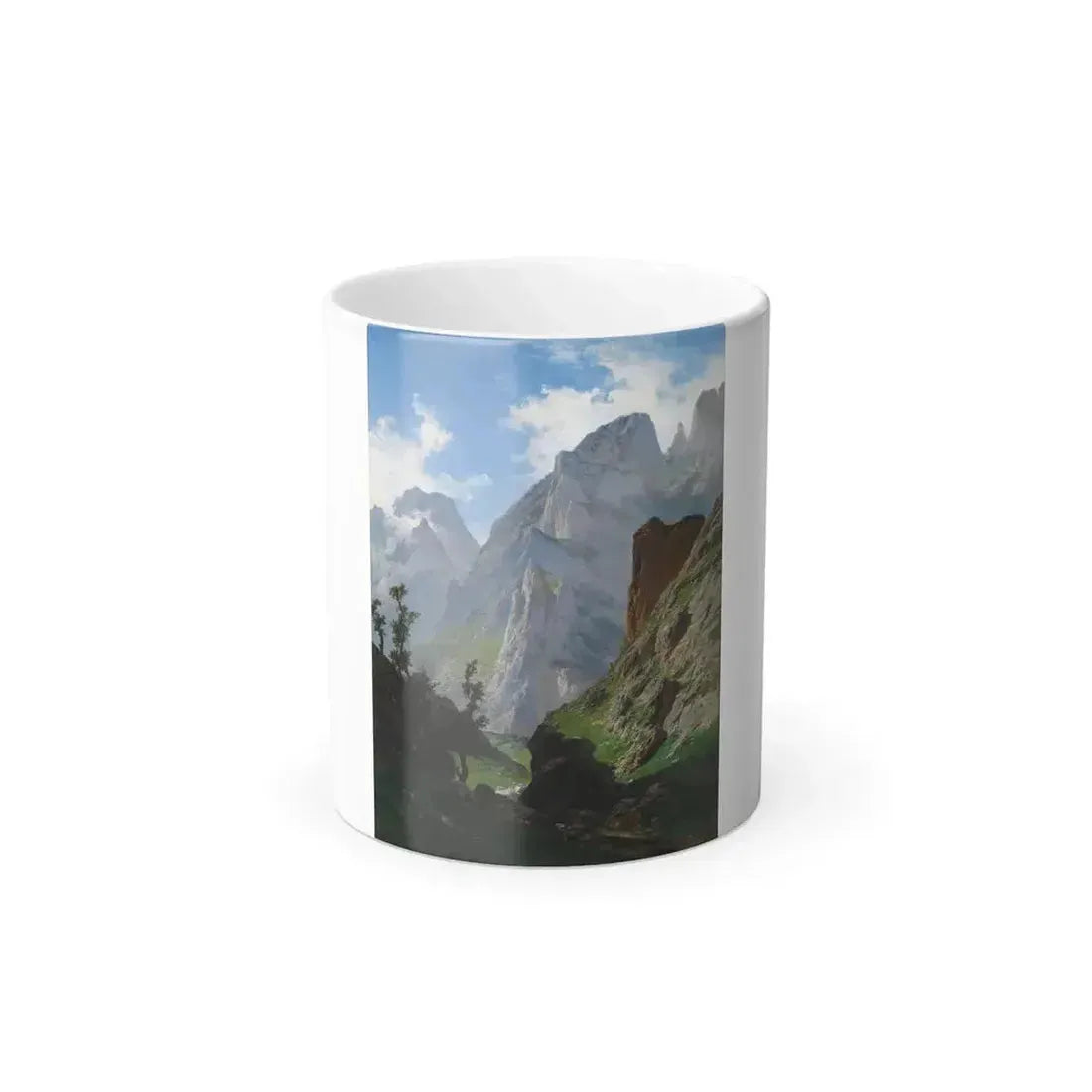 Carlos de Haes (1826-1898) La canal de Mancorbo en los Picos de Europa - oil on canvas 1876 - Color Changing Mug 11oz 11oz - Go Mug Yourself
