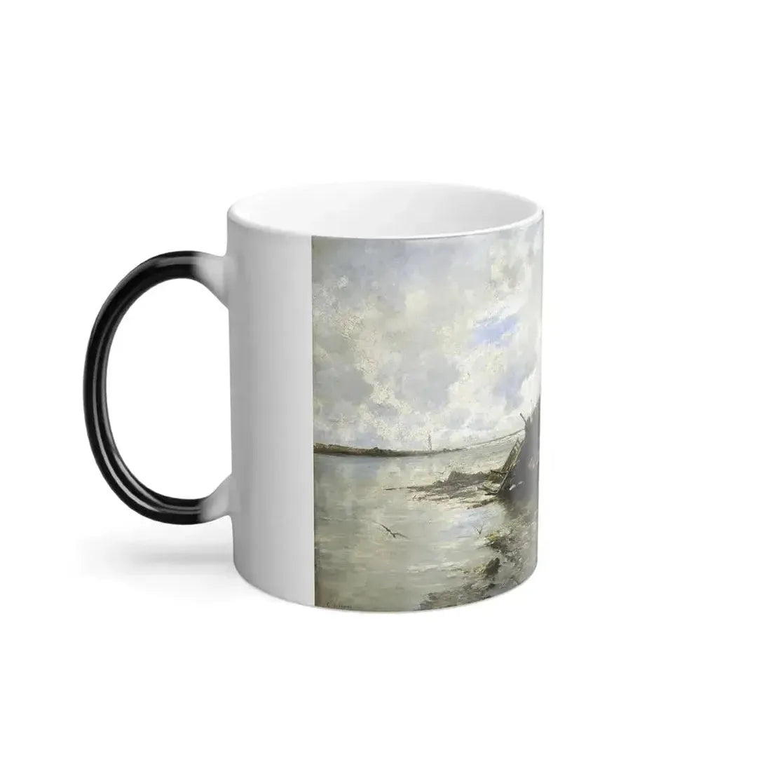 Carlos de Haes (1826-1898) Un bardo naufragado (A Wrecked Ship) - 1883 - Color Changing Mug 11oz - Go Mug Yourself