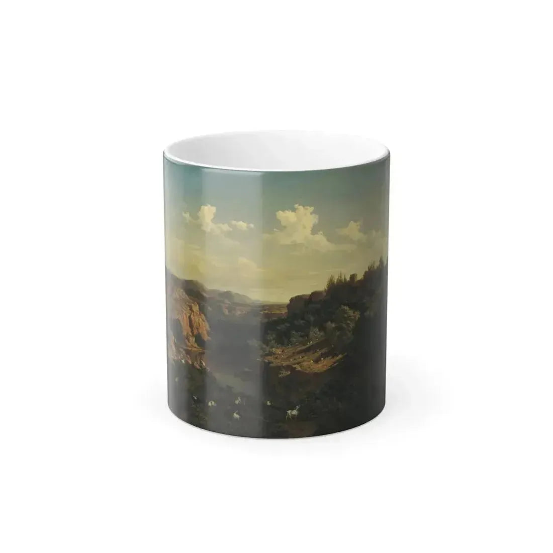 Carlos de Haes (1826-1898) View near Monasterio de Piedra, Aragon - Oil on canvas 1856 - Color Changing Mug 11oz 11oz - Go Mug Yourself