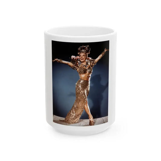 Carmen Miranda #01 (Vintage Female Icon) White Coffee Mug 15oz - Go Mug Yourself