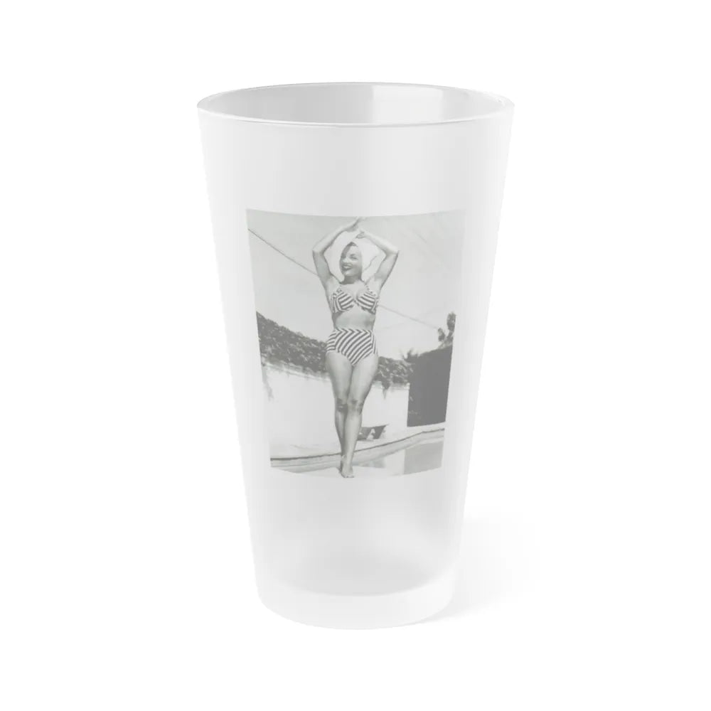 Carmen Miranda #07 (Vintage Female Icon) Frosted Pint Glass 16oz-16oz-Frosted-Go Mug Yourself