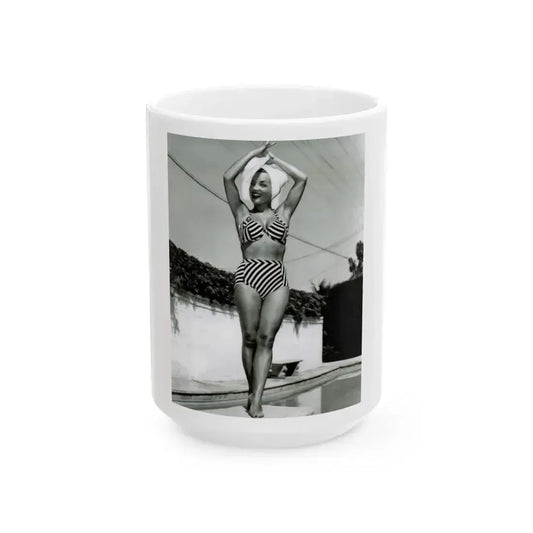 Carmen Miranda #07 (Vintage Female Icon) White Coffee Mug 15oz - Go Mug Yourself