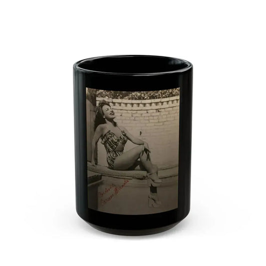 Carmen Miranda #10 (Vintage Female Icon) Black Coffee Mug 15oz - Go Mug Yourself