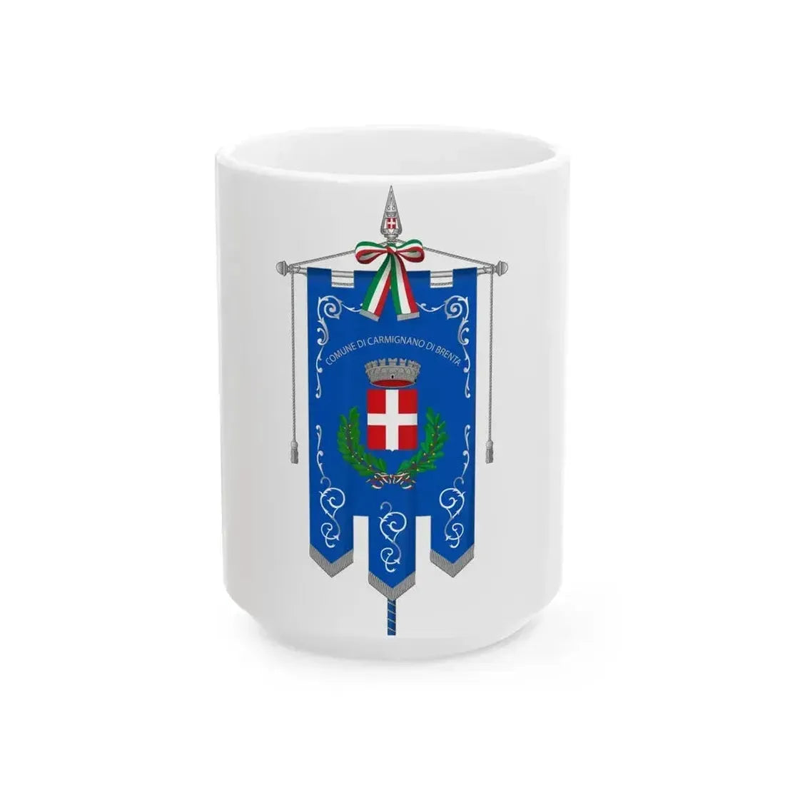 Carmignano di Brenta-Gonfalone (Italy) White Coffee Mug 15oz - Go Mug Yourself