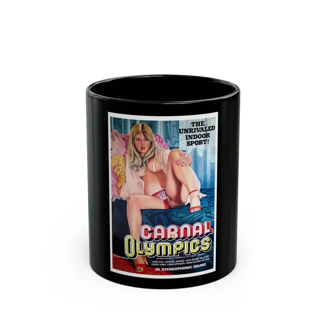 CARNAL OLYMPICS 1983 Movie Poster - Black Coffee Mug 11oz - Go Mug Yourself